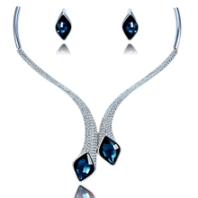 Show details for Delicate Curvy Crystal Big 2 Pieces Jewelry Sets