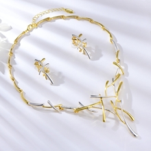 Show details for Zinc Alloy Rose Gold Plated Necklace and Earring Set at Great Low Price