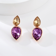 Show details for New Season Artificial Crystal Rose Gold Plated Stud Earrings for Female