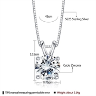 Picture of 925 Sterling Silver Cubic Zirconia Pendant Necklace at Unbeatable Price