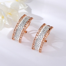 Show details for Distinctive Multi-tone Plated Zinc Alloy Big Stud Earrings with Low MOQ