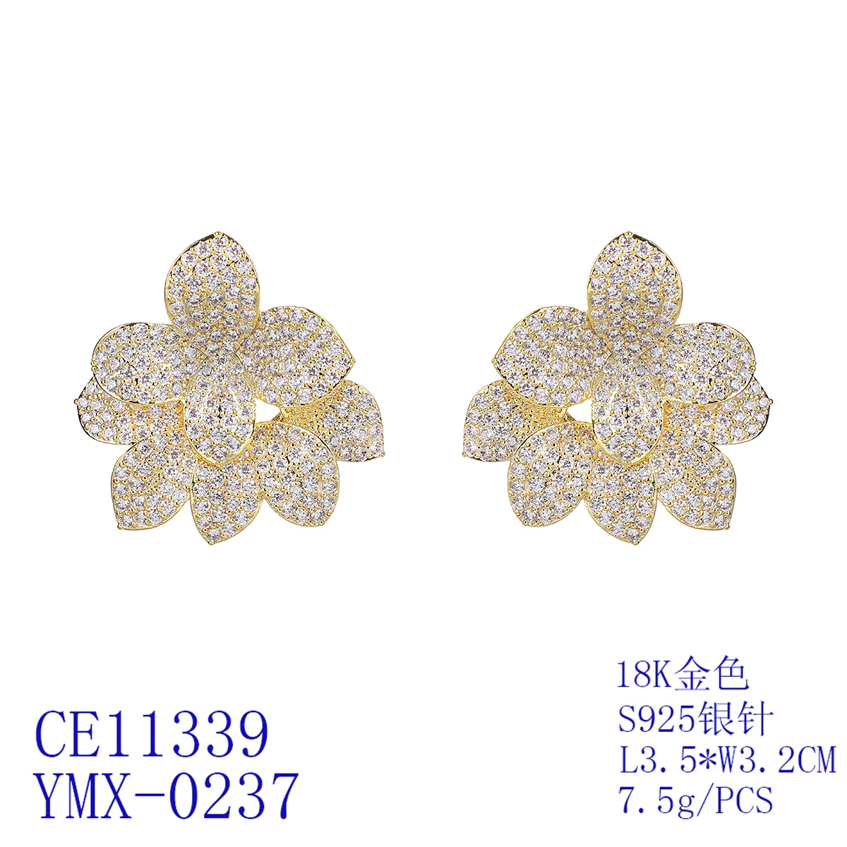 Luxury Gold Plated Stud Earrings in Flattering Style