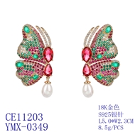 Picture of Impressive Colorful Gold Plated Dangle Earrings with Low MOQ