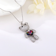 Show details for Female Platinum Plated Swarovski Element Pendant Necklace