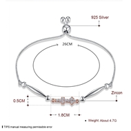 Picture of High End Cubic Zirconia Platinum Plated Adjustable Bracelet