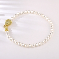 Picture of Funky Big White Short Chain Necklace