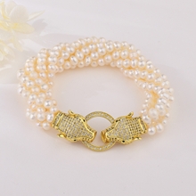 Show details for Wholesale Gold Plated White Fashion Bracelet with No-Risk Return