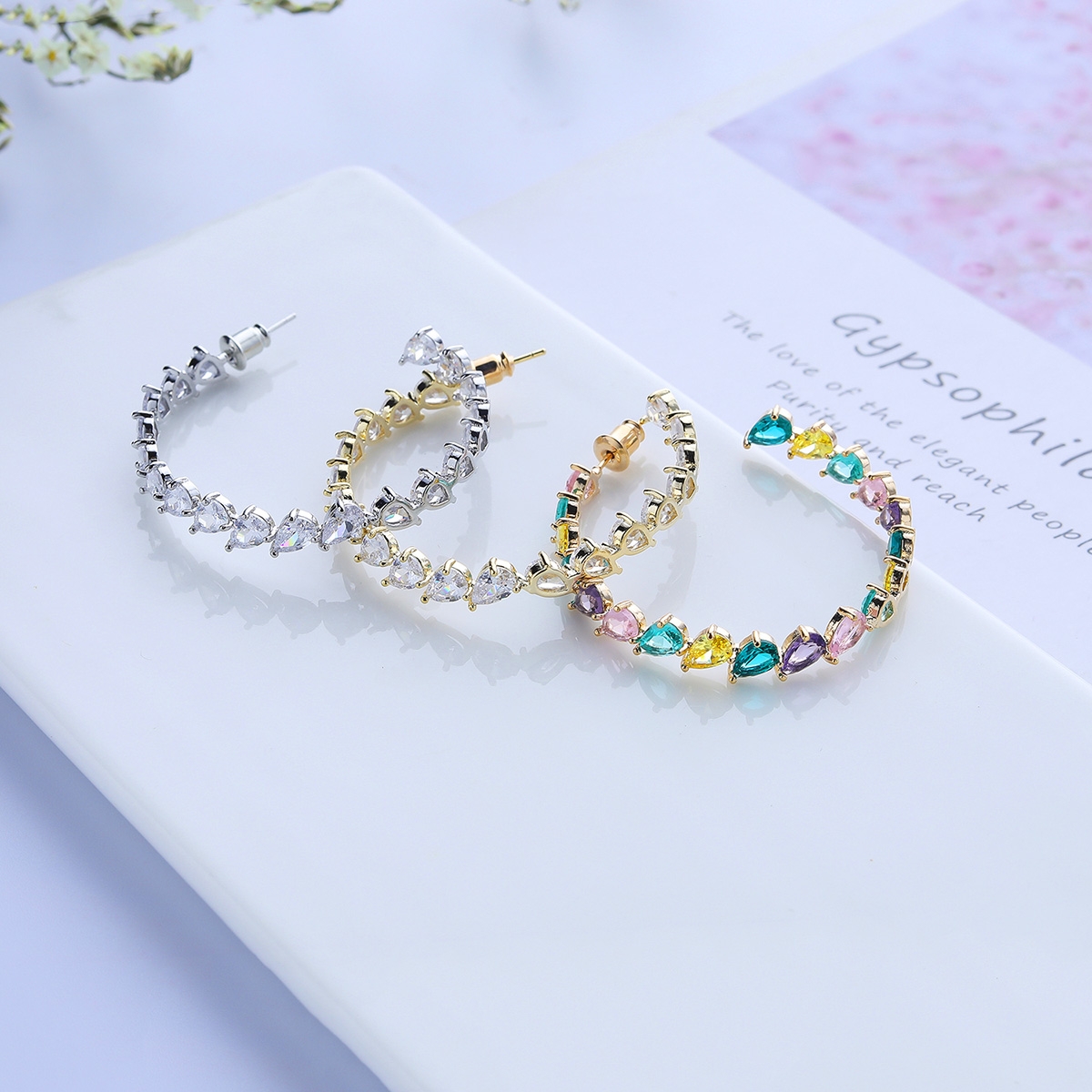 Sparkly Big Luxury Big Hoop Earrings