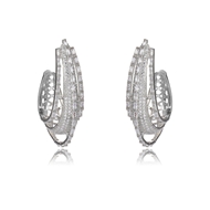 Picture of Platinum Plated Luxury Dangle Earrings Factory Supply
