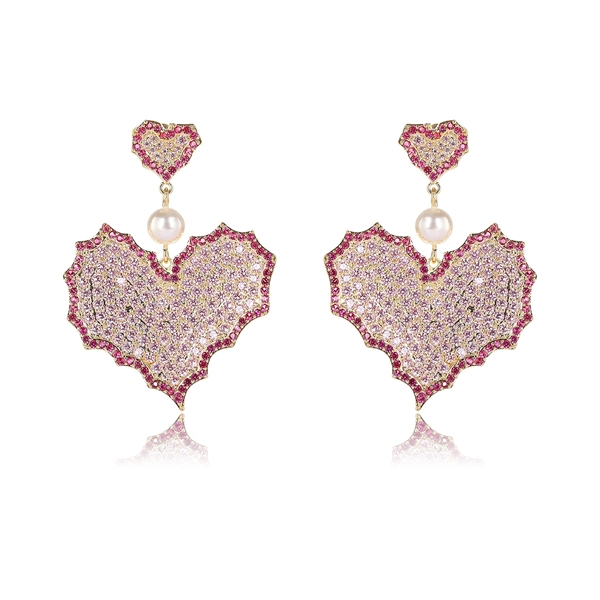 Picture of Inexpensive Copper or Brass Love & Heart Dangle Earrings from Reliable Manufacturer