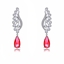 Show details for Great Value Red Platinum Plated Dangle Earrings with Full Guarantee