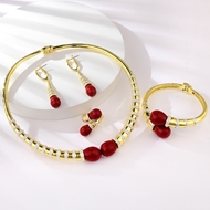 Picture of Durable Dubai Gold Plated 4 Piece Jewelry Set for Ladies