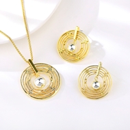 Show details for Filigree Casual Gold Plated Necklace and Earring Set