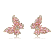 Picture of Inexpensive Copper or Brass Platinum Plated Stud Earrings from Reliable Manufacturer