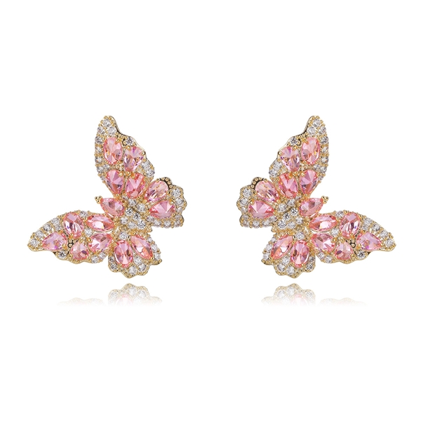 Picture of Inexpensive Copper or Brass Platinum Plated Stud Earrings from Reliable Manufacturer