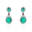 Show details for Recommended Green Platinum Plated Dangle Earrings from Top Designer