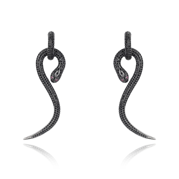 Picture of Famous Casual Gunmetal Plated Dangle Earrings
