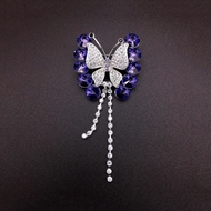 Show details for Zinc Alloy Blue Brooche with No-Risk Return
