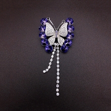 Show details for Zinc Alloy Blue Brooche with No-Risk Return