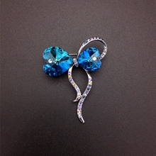 Show details for Popular Swarovski Element Blue Brooche