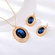 Show details for Fancy Swarovski Element 925 Sterling Silver 2 Piece Jewelry Set