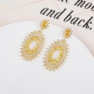 Picture of Inexpensive Gold Plated Copper or Brass Dangle Earrings from Reliable Manufacturer