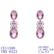 Picture of Platinum Plated Cubic Zirconia Dangle Earrings from Certified Factory