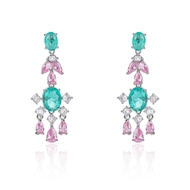 Picture of Eye-Catching Blue Cubic Zirconia Dangle Earrings with Member Discount