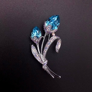 Show details for Hypoallergenic Blue Zinc Alloy Brooche at Great Low Price