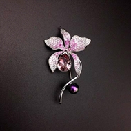 Show details for Beautiful Swarovski Element Zinc Alloy Brooche