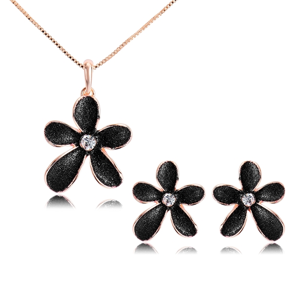 Picture of Rose Gold Plated Black 2 Piece Jewelry Set at Great Low Price