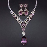 Show details for Big Purple 2 Piece Jewelry Set with Fast Shipping
