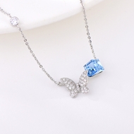 Show details for Delicate Swarovski Element Zinc Alloy Short Chain Necklace
