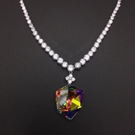 Show details for Distinctive Colorful Swarovski Element Short Chain Necklace with Low MOQ