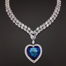 Show details for Love & Heart Platinum Plated Short Chain Necklace with Worldwide Shipping