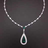 Show details for Bling Big Swarovski Element Short Chain Necklace