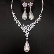 Show details for Platinum Plated Swarovski Element 2 Piece Jewelry Set at Great Low Price