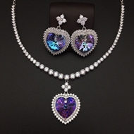 Show details for Love & Heart Platinum Plated 2 Piece Jewelry Set Online Only