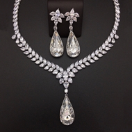 Show details for Unusual Big White 2 Piece Jewelry Set