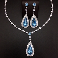 Show details for Purchase Platinum Plated Big 2 Piece Jewelry Set Exclusive Online
