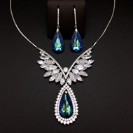 Show details for Most Popular Swarovski Element Blue 2 Piece Jewelry Set
