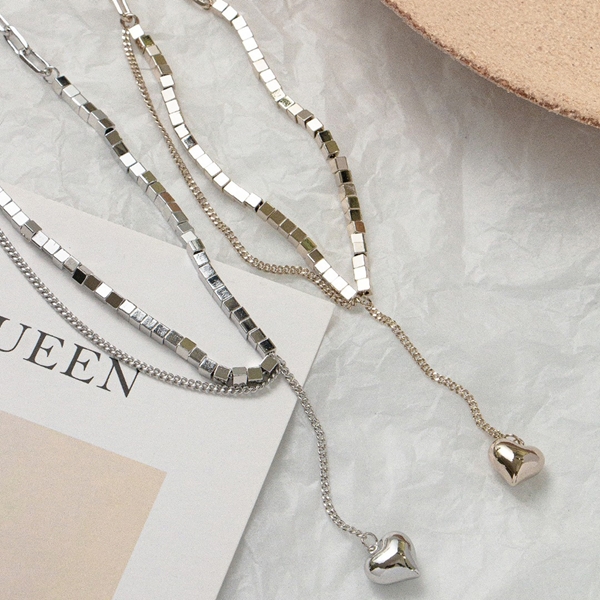 Picture of Delicate Platinum Plated Short Chain Necklace with Fast Shipping