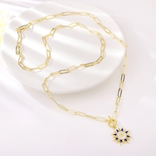 Show details for Charming Blue Copper or Brass Short Chain Necklace As a Gift