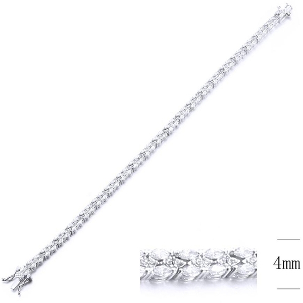 Picture of Attractive White Platinum Plated Fashion Bracelet with Unbeatable Quality