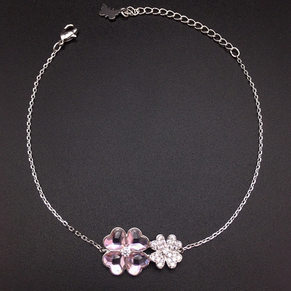 Picture of Platinum Plated Pink Fashion Bracelet at Great Low Price