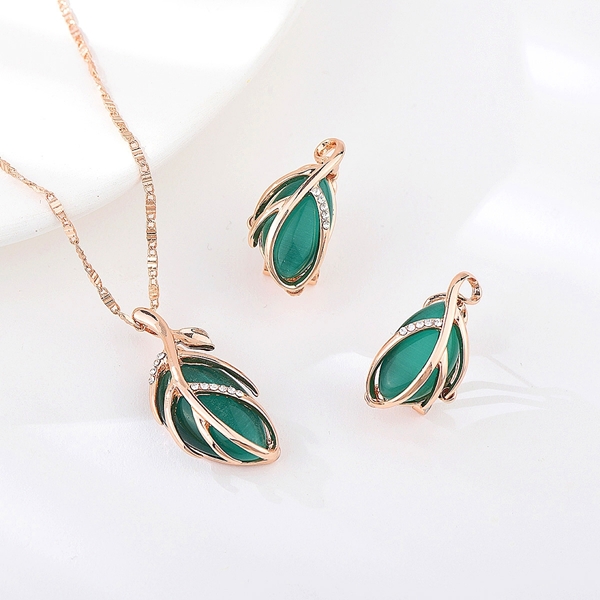 Picture of Delicate Small Opal (Imitation) 2 Pieces Jewelry Sets