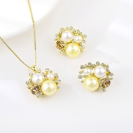 Picture of Popular Artificial Pearl Zinc Alloy 2 Piece Jewelry Set