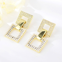 Show details for Wholesale Gold Plated White Dangle Earrings with No-Risk Return