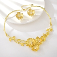 Show details for Nice Big Gold Plated 2 Piece Jewelry Set