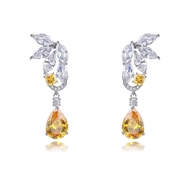 Picture of New Season Yellow Big Dangle Earrings with SGS/ISO Certification